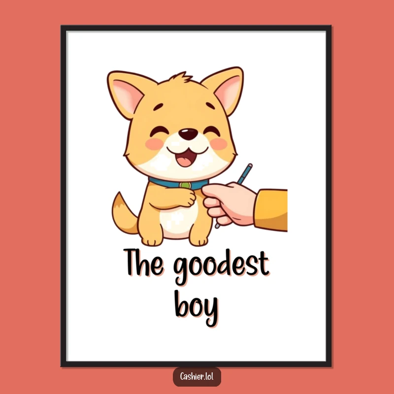 Funny Dog Service Print - Cheerful Customer Care Art