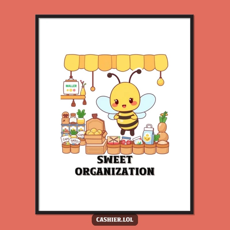 Funny Bee Productivity Print - Energetic Work Art