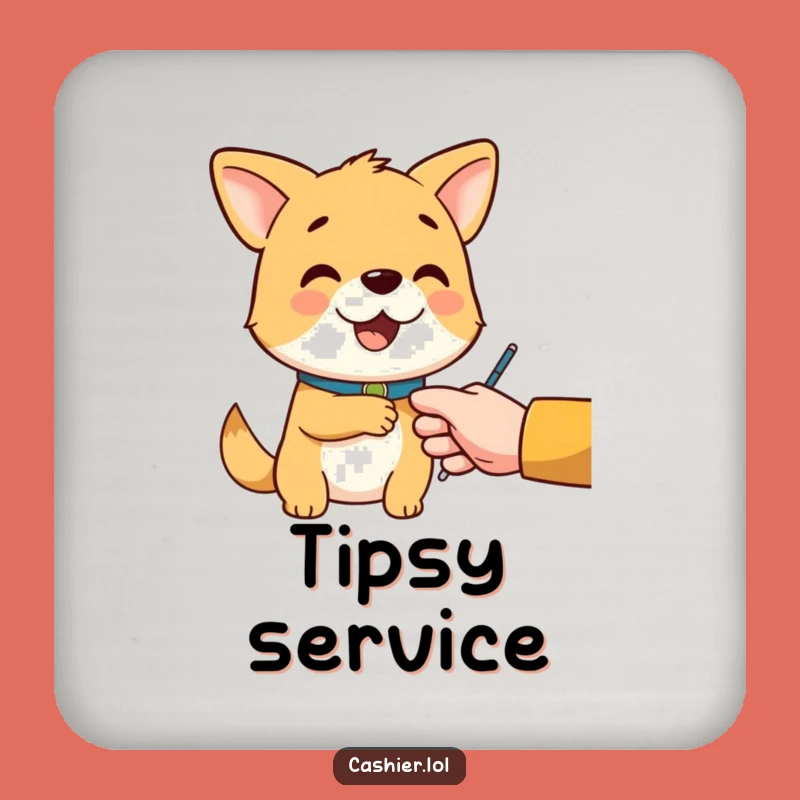 Funny Dog Service Coaster - Protect Surfaces With Charm