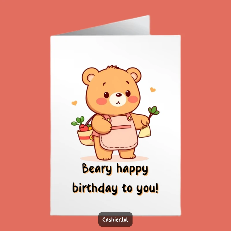 Free Printable Bear Grocer Card - Funny Birthday Bag of Wishes!