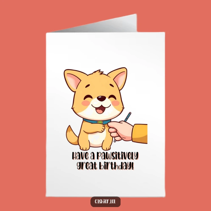Free Printable Birthday Card: Cheerful Dog Service, Funny & Kind Downloadable Gift