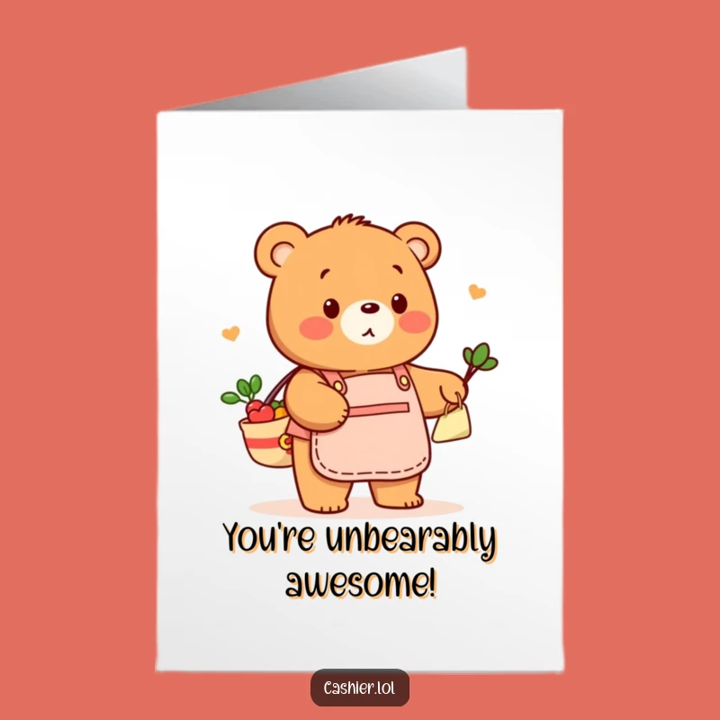 Free Printable Bear Grocer Card - Congrats Wrapped Up with Humor!