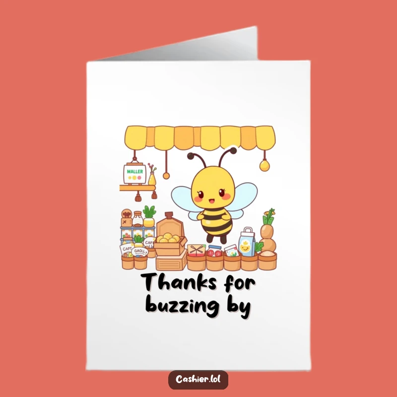 Free Printable Thank You Card: Busy Bee's Work, Funny Gratitude, Charming Downloadable Gift