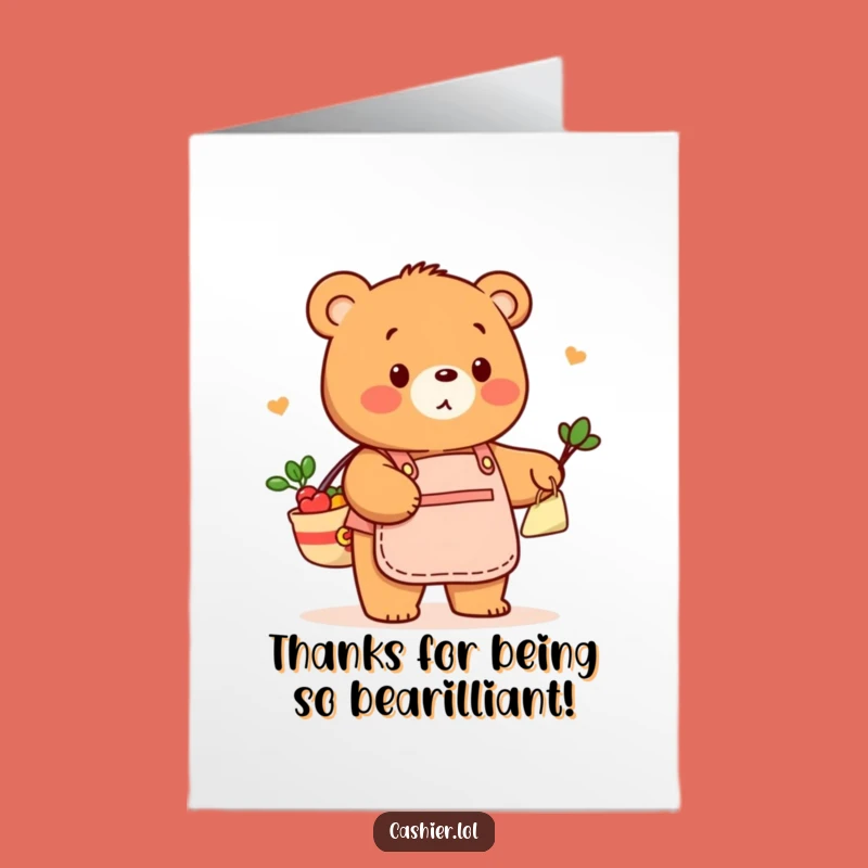 Free Printable Bear Grocer Card - Thanks Bagged with a Smile!